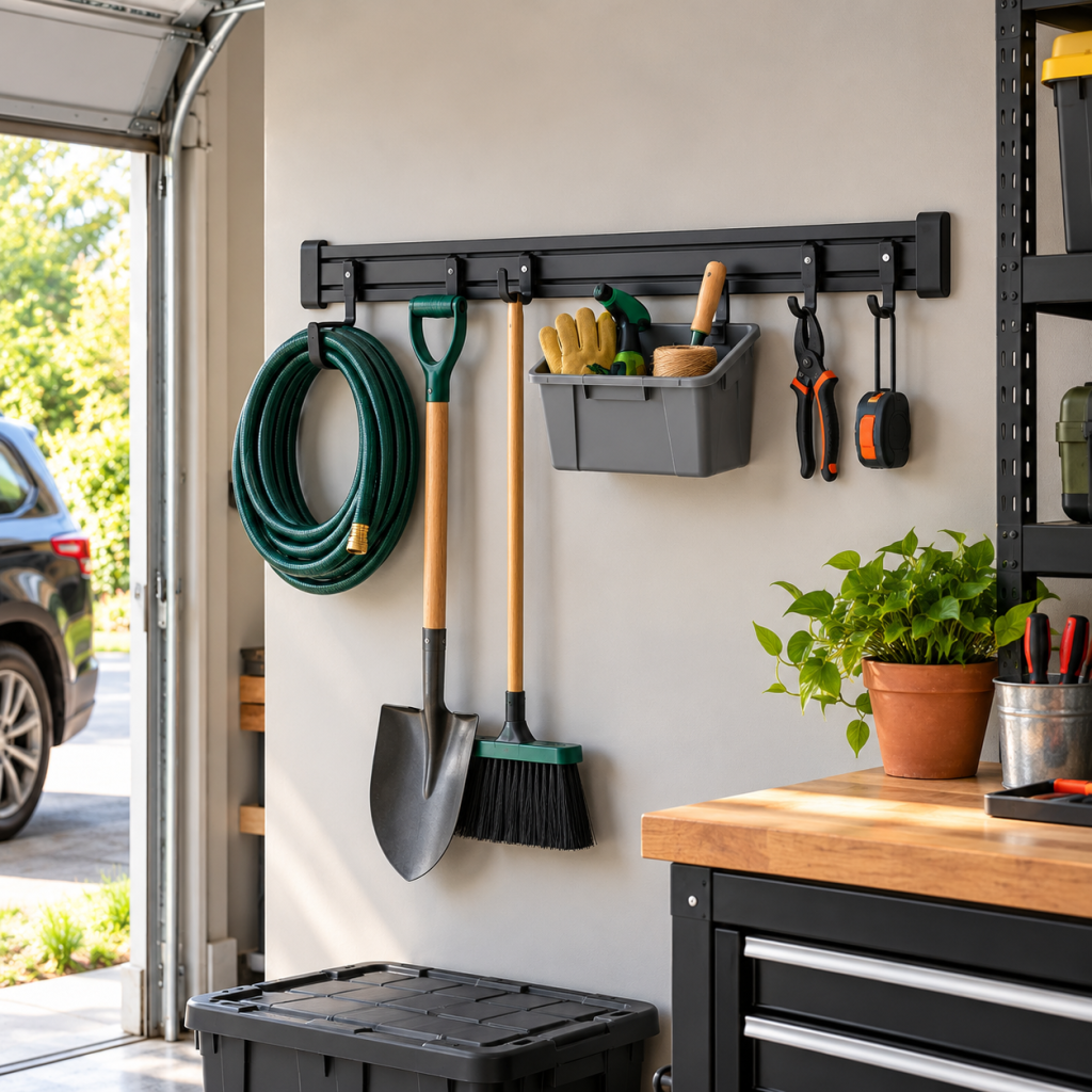 Illustrative garage lifestyle image for Gladiator 32-inch wall storage starter kit